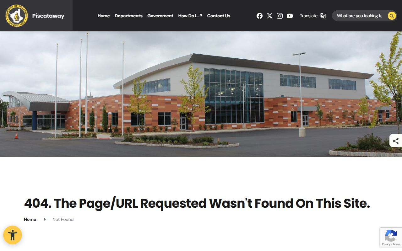 Piscataway Township Municipal Court building where traffic court records are maintained