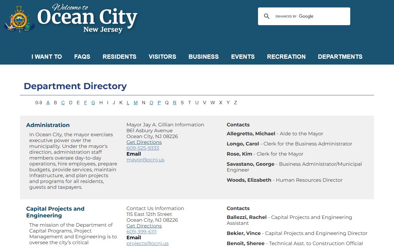 Ocean City Municipal Court website for Cape May County traffic court records